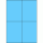 Premium Papier-Etiketten. 105x148 mm, Blau, 200 Etiketten, 50 Blatt A4 / Pack