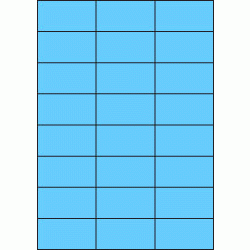 Premium Papier-Etiketten, 70x37 mm, Blau, 1200 Etiketten, 50 Blatt A4 / Pack
