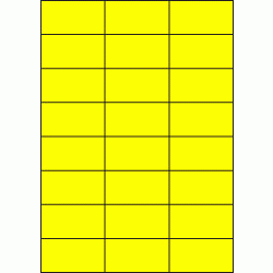 Premium Papier-Etiketten, 70x37 mm, Gelb, 1200 Etiketten, 50 Blatt A4 / Pack