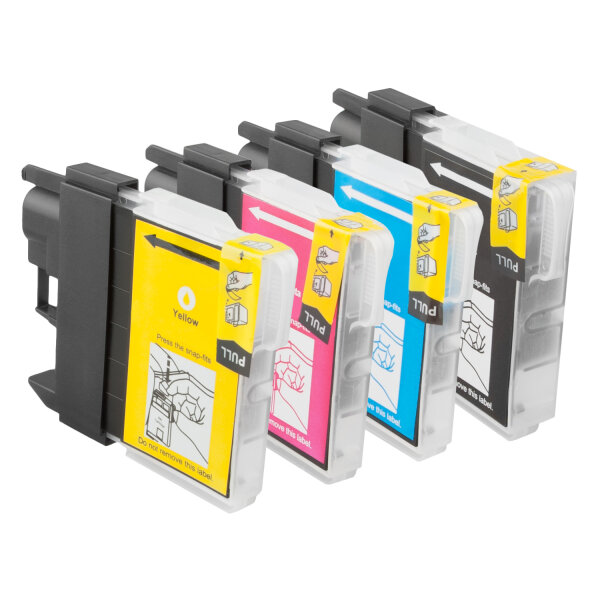 Premium Multipack Drucker-Patronen kompatibel Brother (LC-980 VAL) BK+C+M+Y, 15ml/10ml