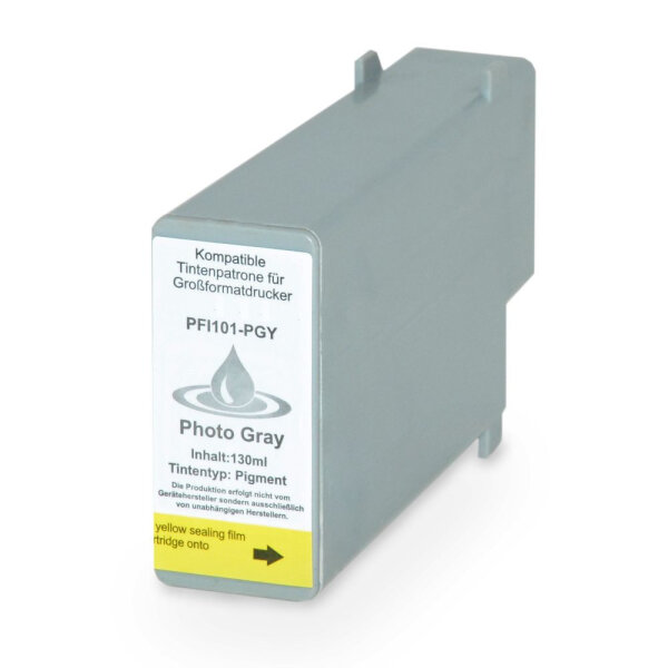 Premium Drucker-Patrone kompatibel Canon (PFI-101 PGY / 0893B001) Hell-Grau 130ml.