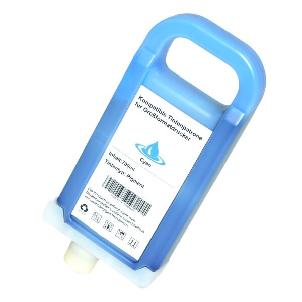 Premium Drucker-Patrone kompatibel Canon (PFI-704 C / 3862B005) Cyan 700ml.