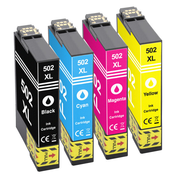 Premium Multipack Drucker-Patronen kompatibel Epson (502XL) BK+C+M+Y, 13ml/12ml