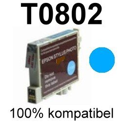 Premium Drucker-Patrone kompatibel Epson (T0802) Cyan 13ml