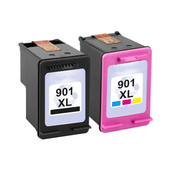 Premium Multipack Drucker-Patronen kompatibel HP (Nr.901XL) Black + Color, 20ml/17ml