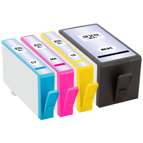 Premium Multipack Drucker-Patronen kompatibel HP (Nr.920XL) BK+C+M+Y, 55ml/18ml