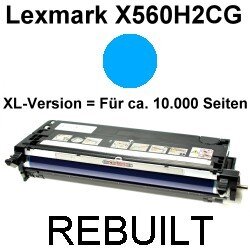 Premium Toner kompatibel Lexmark (X560H2CG) Cyan 10.000 Seiten