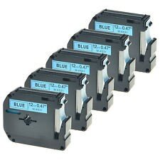 5x Premium Schriftbänder kompatibel Brother (M-K531) Schwarz auf Blau, 12mm x 8m