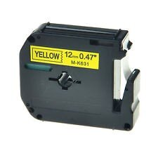 Premium Schriftband kompatibel Brother (M-K631) Schwarz auf Gelb, 12mm x 8m