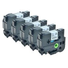 5x Premium Schriftbänder kompatibel Brother (Tze-251) Schwarz auf Weiss, 24mm x 8m, laminiert