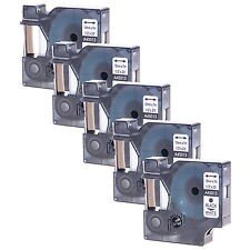 5x Premium Schriftbänder kompatibel Dymo D1 (45013) Schwarz auf Weiss, 12mm x 7m