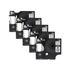 5x Premium Schriftbänder kompatibel Dymo D1 (45803) Schwarz auf Weiss, 19mm x 7m