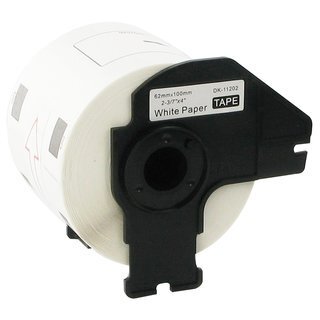 Premium Etiketten kompatibel Brother (DK-11202) Rechteckig 62mm x 100mm, 300 Etiketten/Rolle, Weiss, permanent klebend