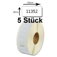5x Premium Etiketten kompatibel Dymo (11352) Rechteckig...