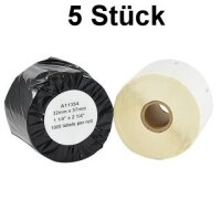 5x Premium Etiketten kompatibel Dymo (11354) Rechteckig...