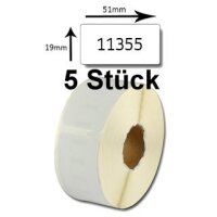 5x Premium Etiketten kompatibel Dymo (11355) Rechteckig...