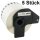 5x Premium Etiketten kompatibel Brother (DK-22205) Endlos 62mm x 30,48m, 1 Rolle - 30,48 Meter, Weiss, permanent klebend