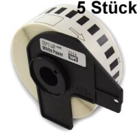 5x Premium Etiketten kompatibel Brother (DK-22214) Endlos...