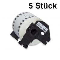 5x Premium Etiketten kompatibel Brother (DK-44205) Endlos...