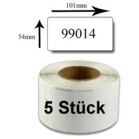 5x Premium Etiketten kompatibel Dymo D1 (99014)...