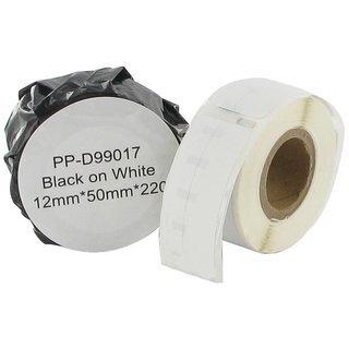 Premium Etiketten kompatibel Dymo D1 (99017) Rechteckig 12mm x 50mm, 220 Etiketten/Rolle, Weiss, permanent klebend