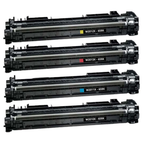 Premium Multipack Toner kompatibel HP (659A / W2010A+W2011A+W2012A+W2013A) BK+C+M+Y (mit neuestem Chip verbaut) 16.000/13.000 Seiten