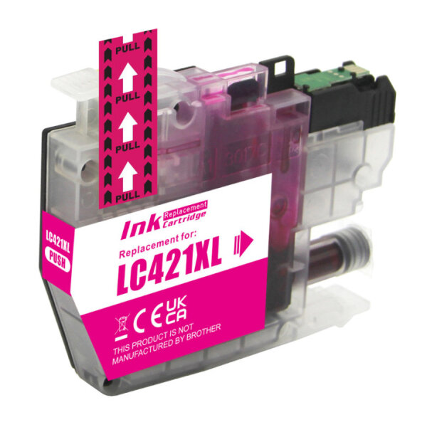 Premium Drucker-Patrone kompatibel Brother (LC-421 XL M) Magenta für ca. 500 Seiten