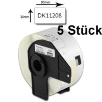 5x Premium Etiketten kompatibel Brother (DK-11208)...